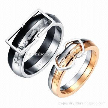 316L Titanium Steel Love Rings/316 Stainless Steel Ring, Blank